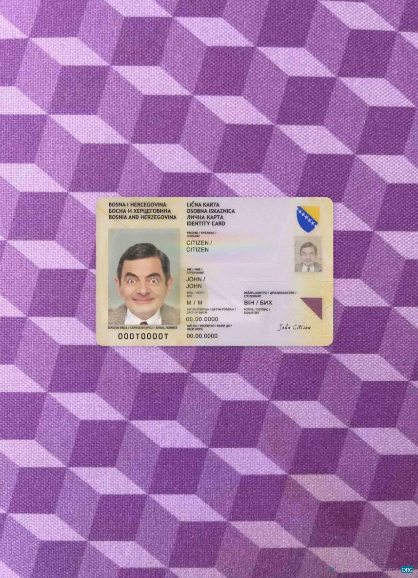 Download Bosnia and Herzegovina ID (2015 2025) photolook FRONT Photoshop template